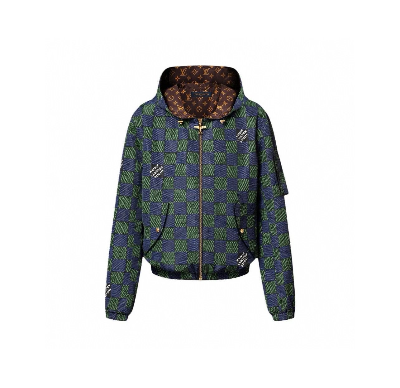 Louis Vuitton Blue Green Checkered Jacket