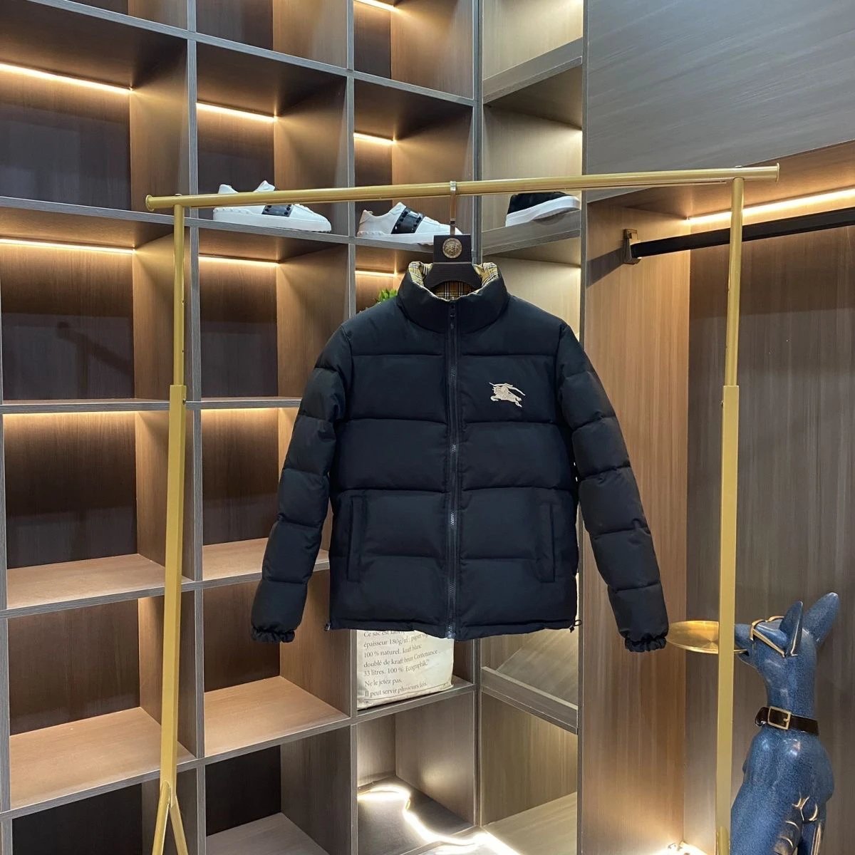 双面潮牌刺绣战马加厚外套棉服