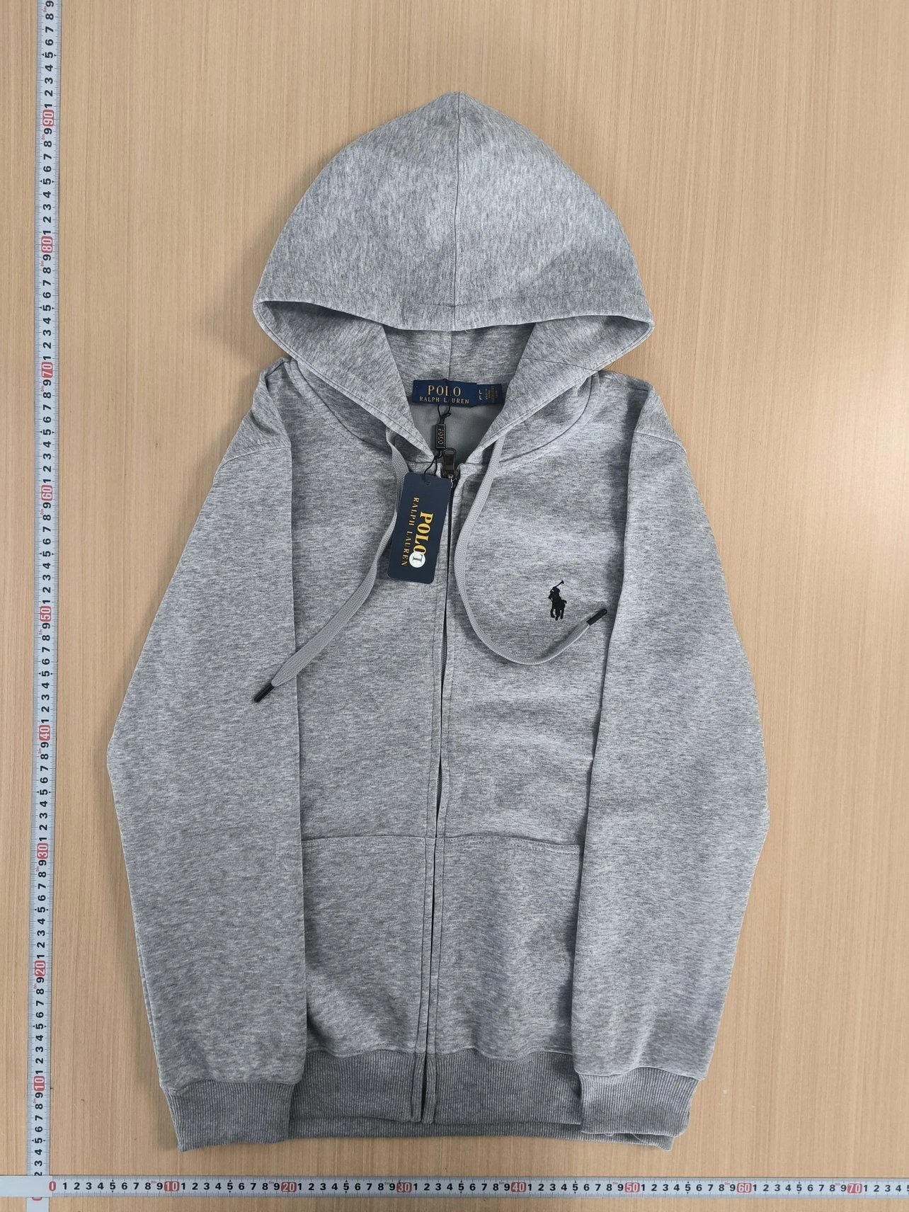 RL Long Sleeve Sweater Pure Cotton Solid Color Embroidery Label Zipper Pullover Cardigan Sweater