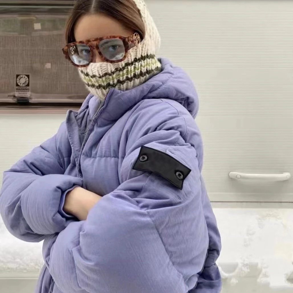 Stone island石头岛22AW影子系列宽松针织连帽羽绒服外套 男女情侣