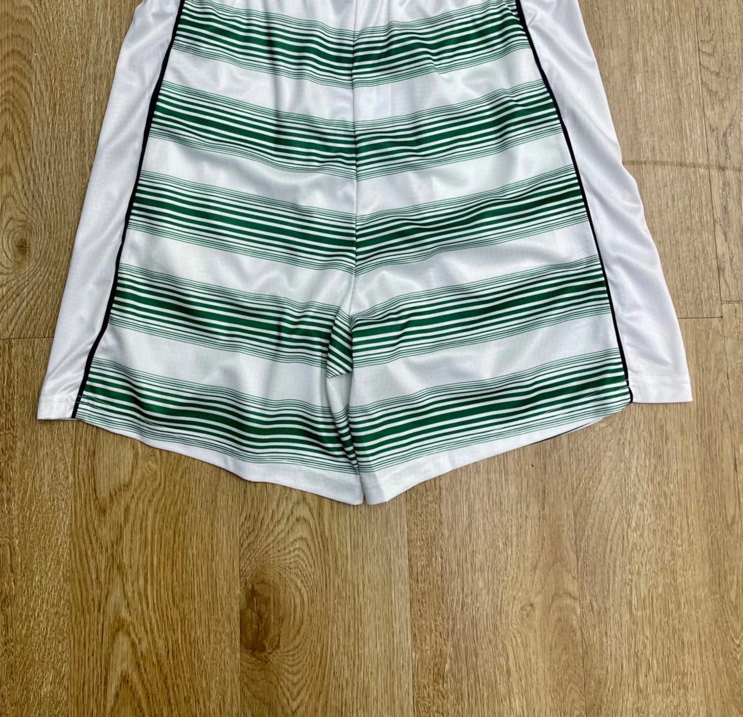 Casablanca Tennis Club shorts white green stripes