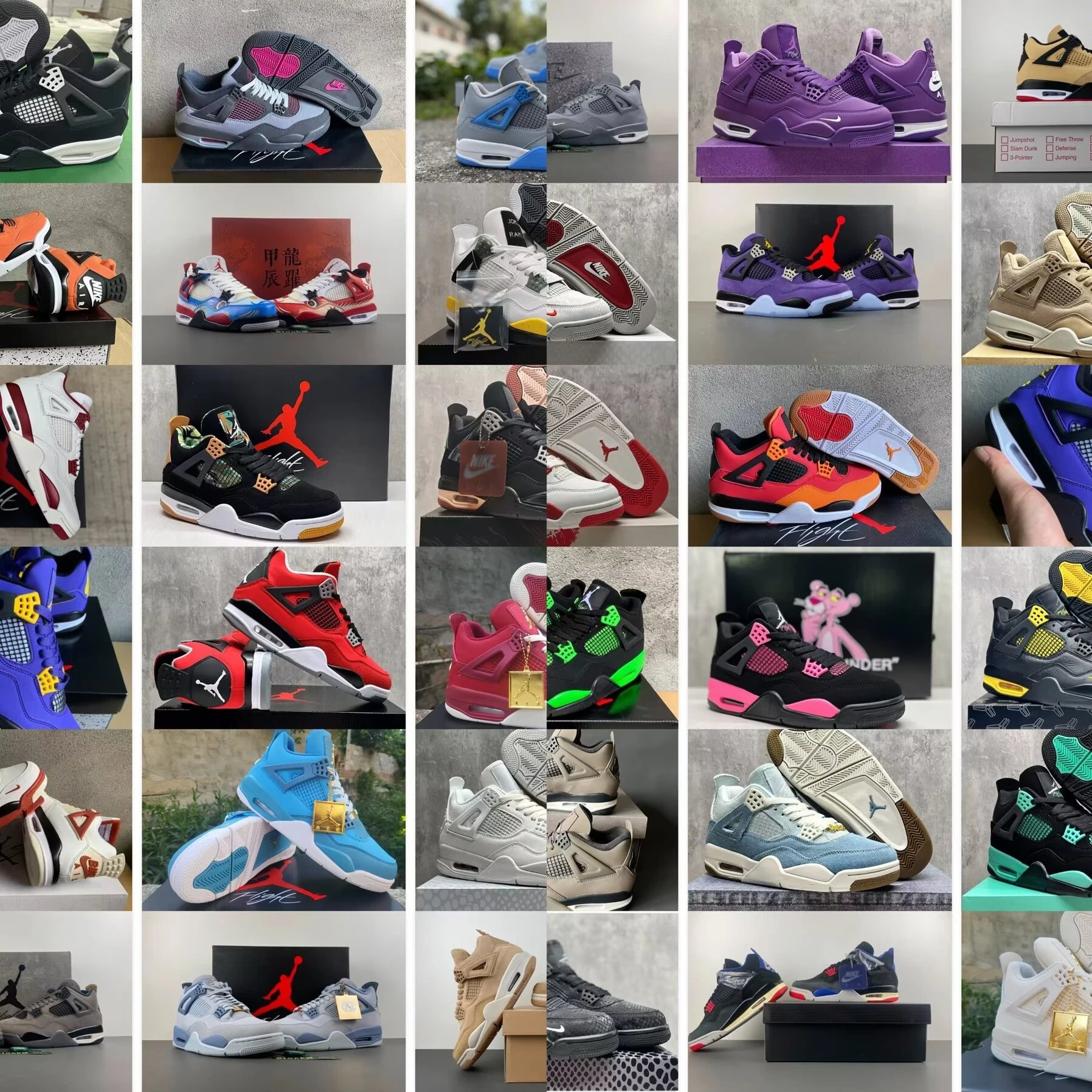 公司头层级Air Jordan 4 AJ4 白蓝色运动休闲中帮复古篮球鞋