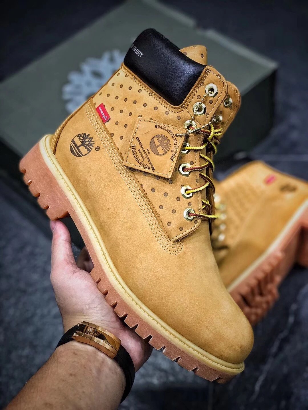 Timberland x Supreme 联名 男女款 天伯伦踢不烂大黄靴休闲户外鞋