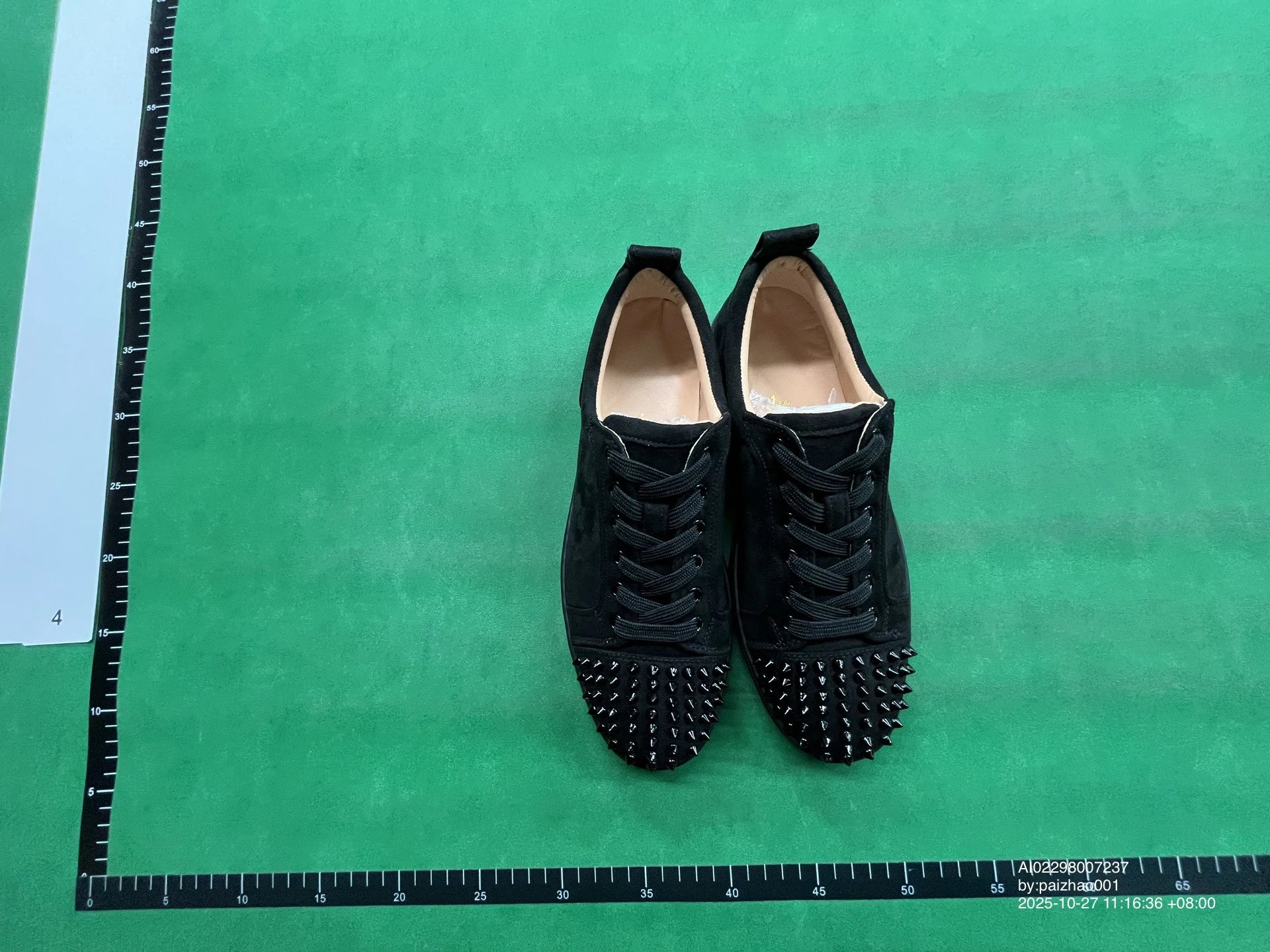 Christian Louboutin Black Suede Spiked Sneakers