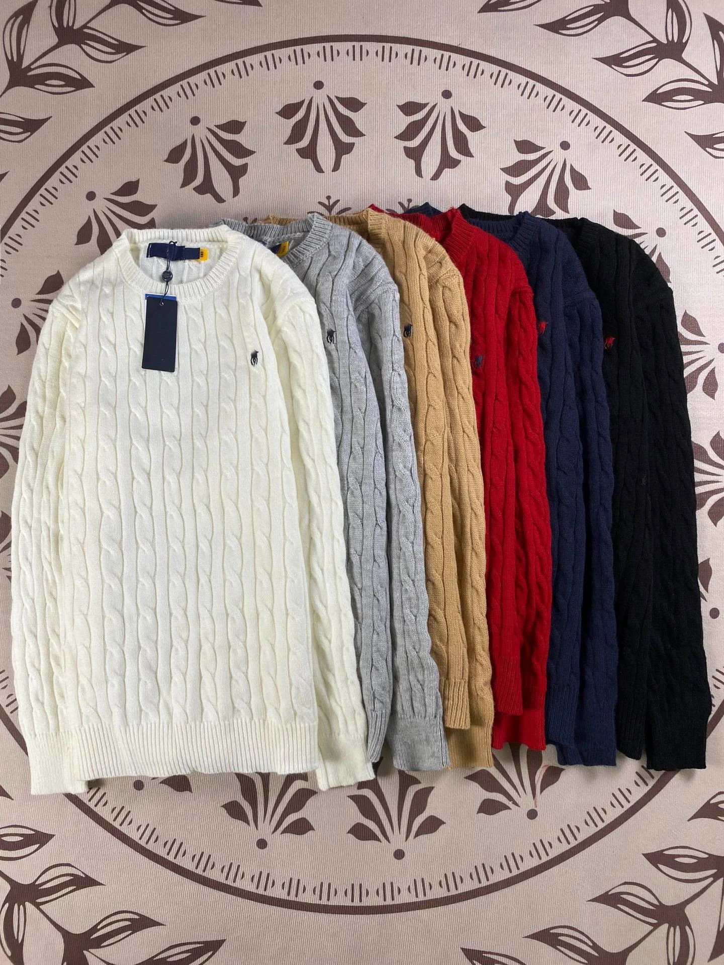 Polo Ralph Lauren Cable Knit Crewneck Sweater Collection