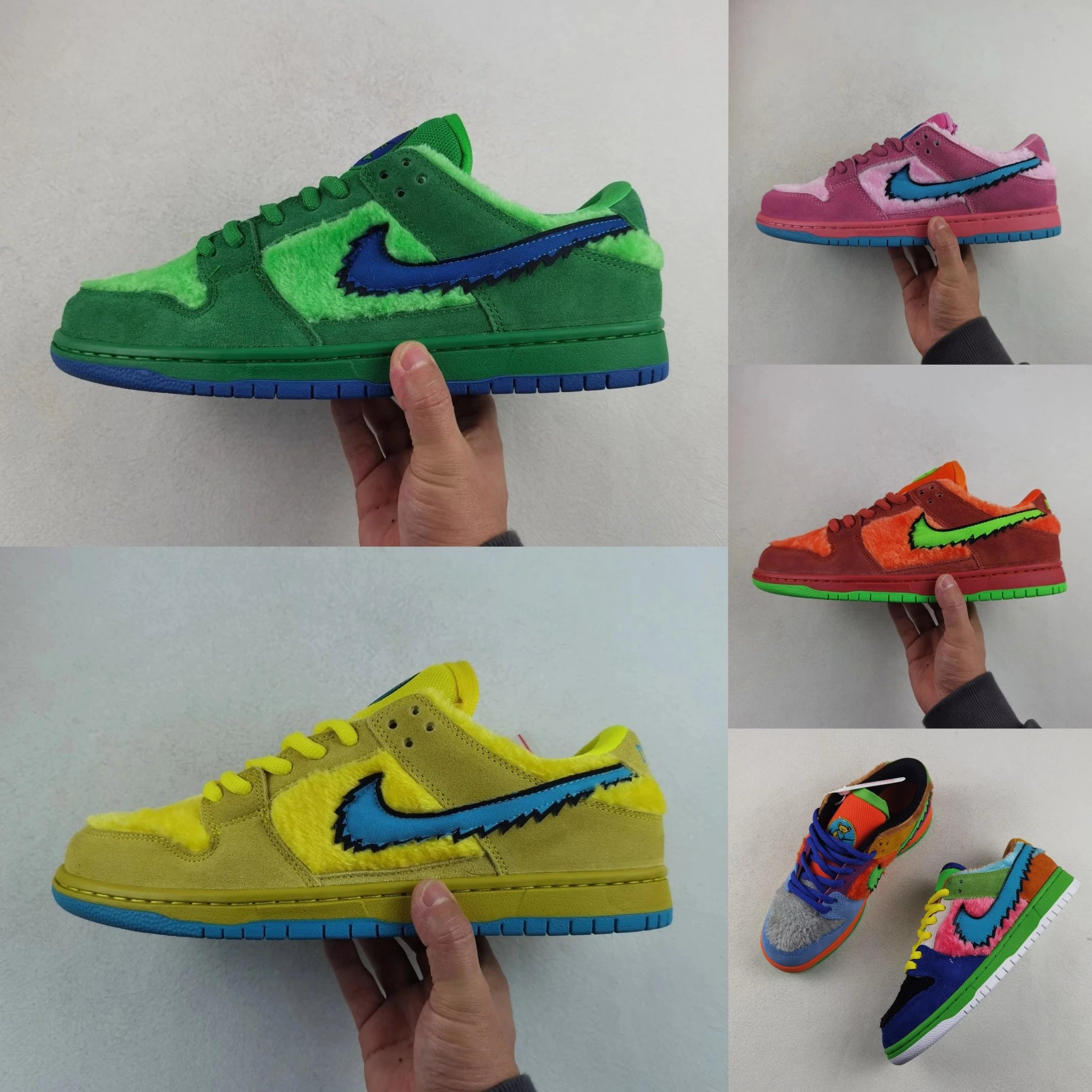 一手货源 耐克/NIKE SB DUNK 小熊五配色 二层翻毛皮 不带zoom气垫