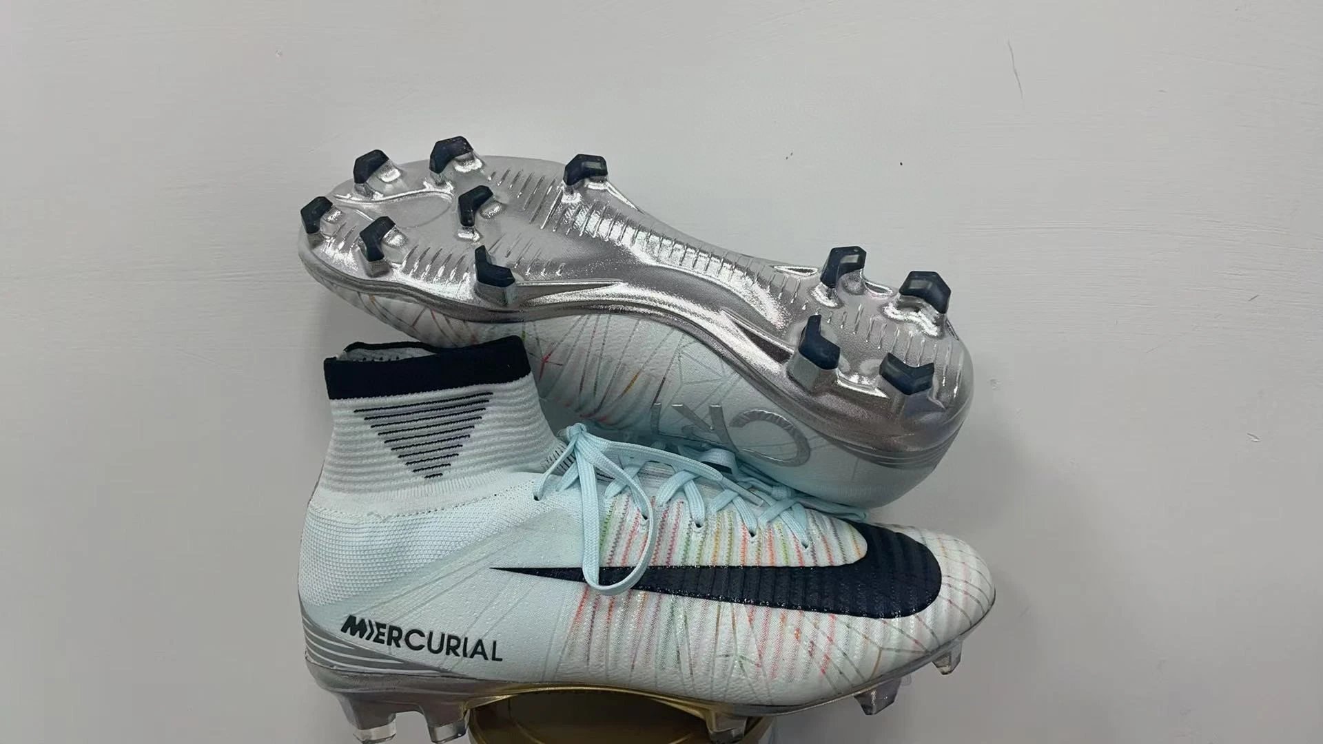 2024 new assassin 11 soccer shoes full knit waterproof FG long spikes FG539-45 face value professional match training shoes CR7